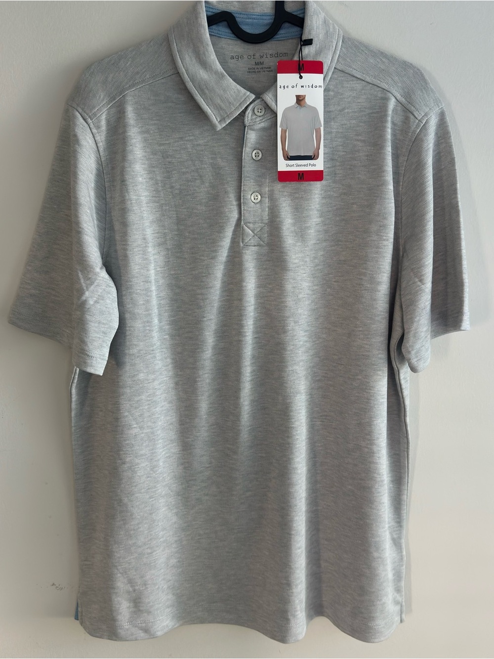Age of Wisdom NWT Men's Gray Short-Sleeves Polo Size Medium